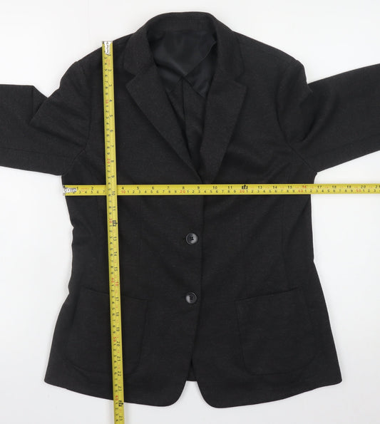Uniqlo Women's Black L Blazer Jacket Polyester Blend Lined
