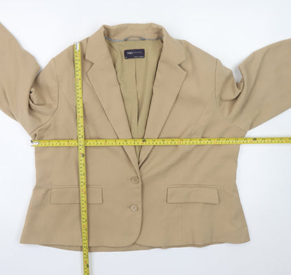 Marks and Spencer Women Beige Size 20 Classic Blazer Jacket