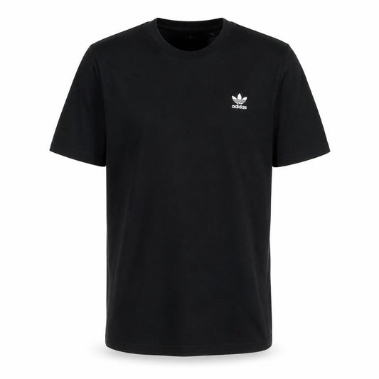 Front view of Adidas Men's Black Cotton Short Sleeve Crew Neck T-Shirt M