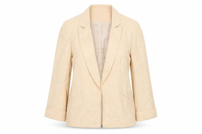 Topshop Women's Beige Lyocell Blazer UK 10 Regular Fit Workwear
