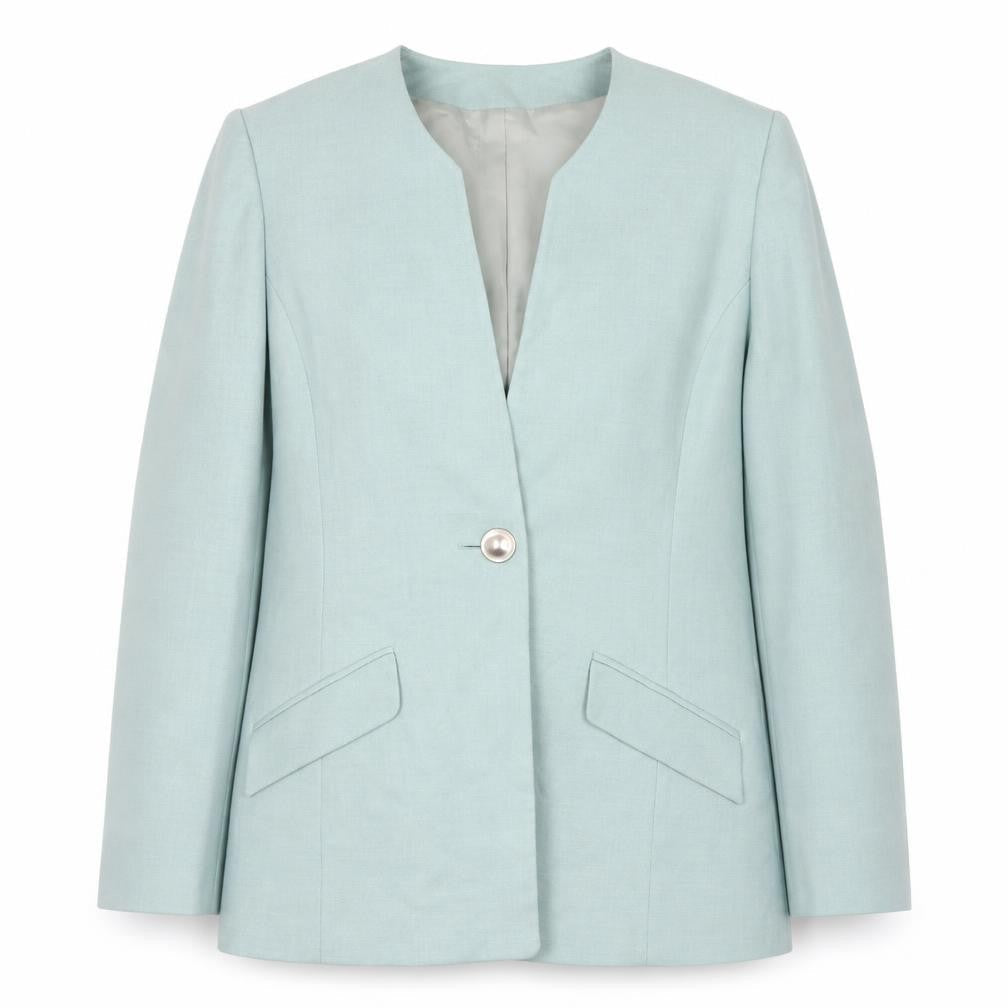 Viyella Women Green Size 12 Classic Long Sleeve Blazer Jacket