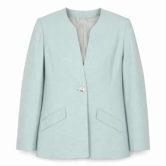 Viyella Women Green Size 12 Classic Long Sleeve Blazer Jacket