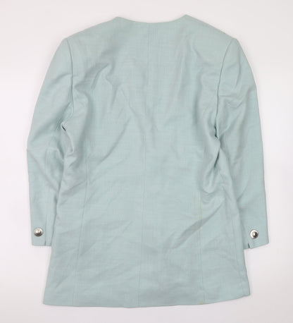 Viyella Women Green Size 12 Classic Long Sleeve Blazer Jacket