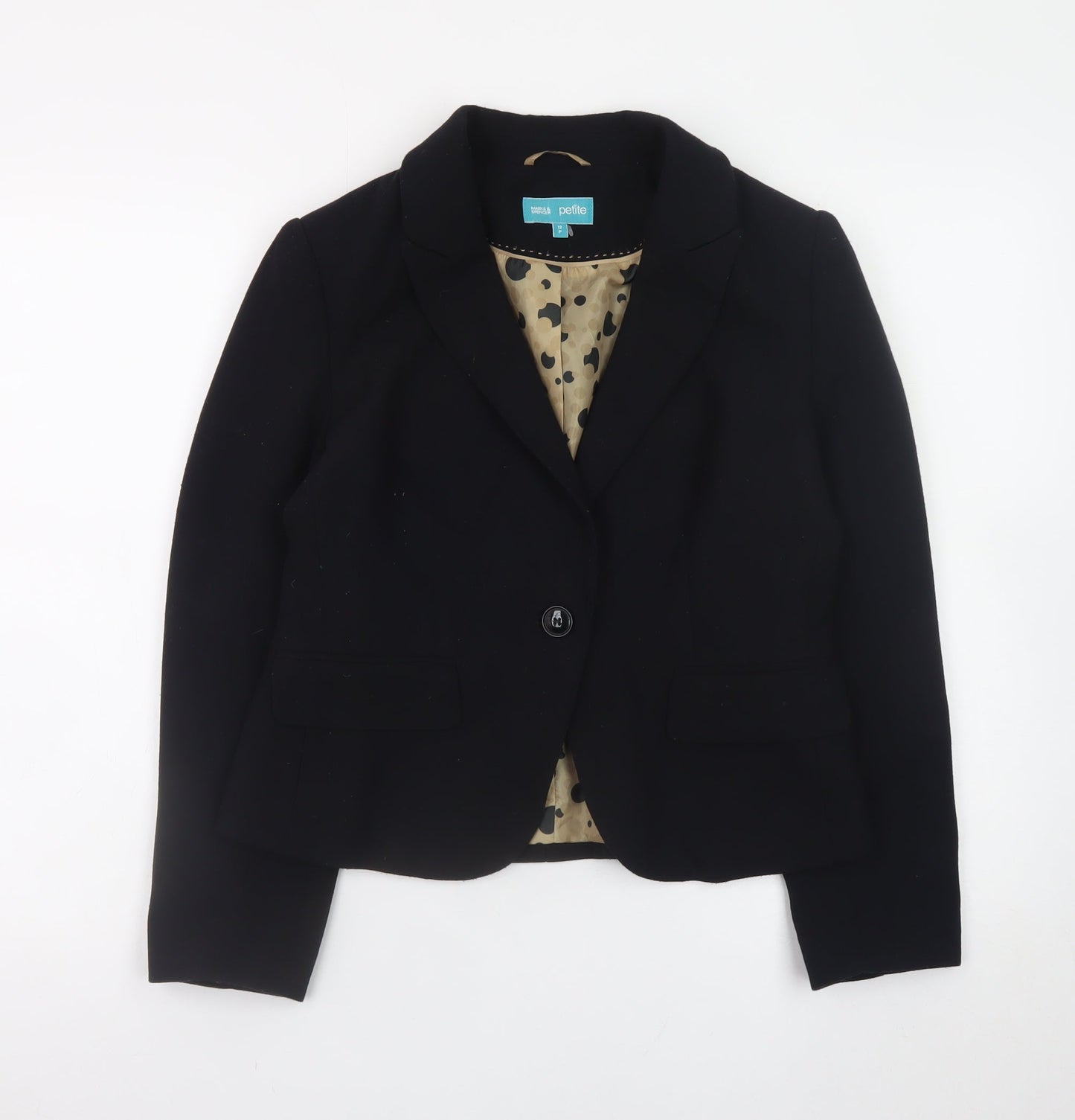 Marks and Spencer Women’s Black Petite 12 Blazer Jacket