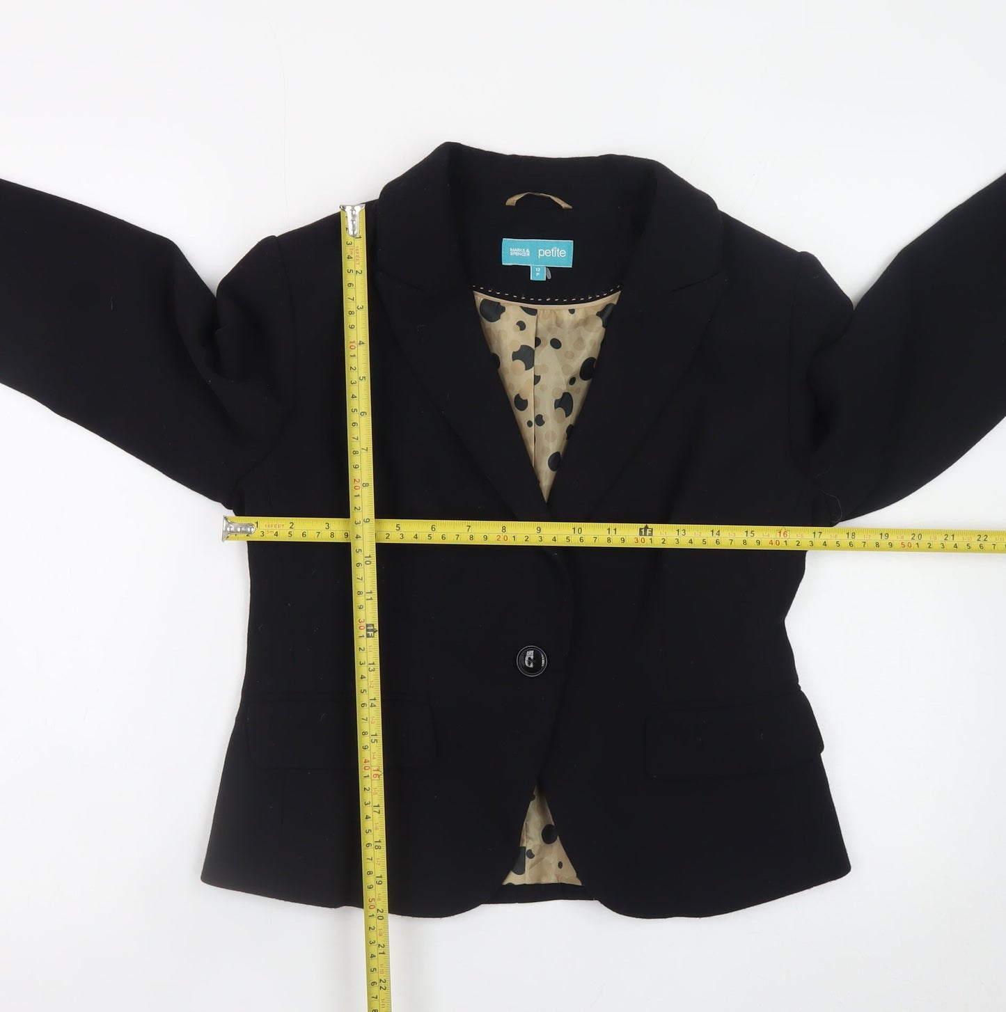 Marks and Spencer Women’s Black Petite 12 Blazer Jacket