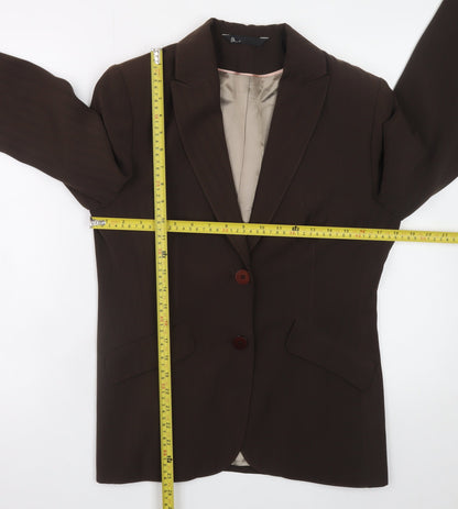 BHS Women Brown Size 10 Regular Fit Lined Polyester Blazer