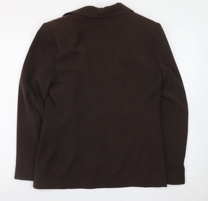 BHS Women Brown Size 10 Regular Fit Lined Polyester Blazer