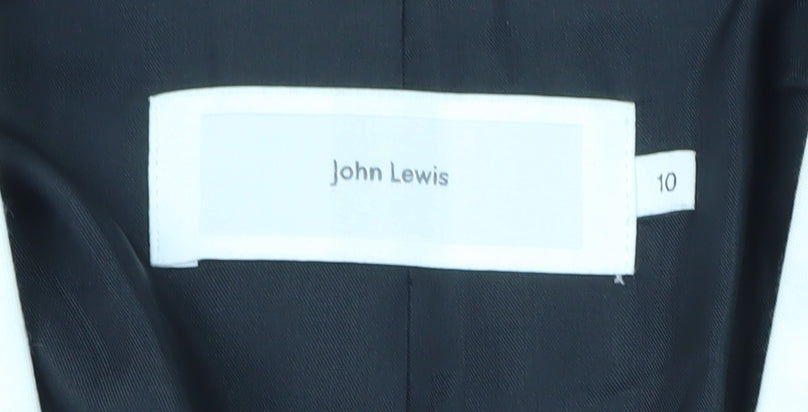 John Lewis Women Black Blazer Size 10 Formal Contrast Trim Jacket