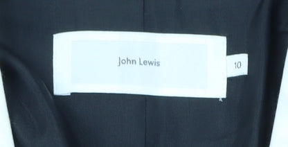 John Lewis Women Black Blazer Size 10 Formal Contrast Trim Jacket