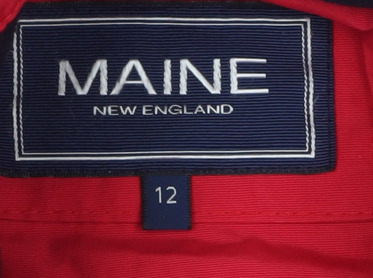 Womens UK Size 12 Maine New England Red Parka Coat