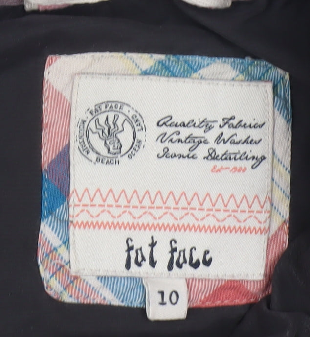 Womens UK Size 10 Fat Face Black Puffer Jacket