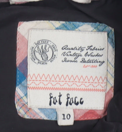 Womens UK Size 10 Fat Face Black Puffer Jacket