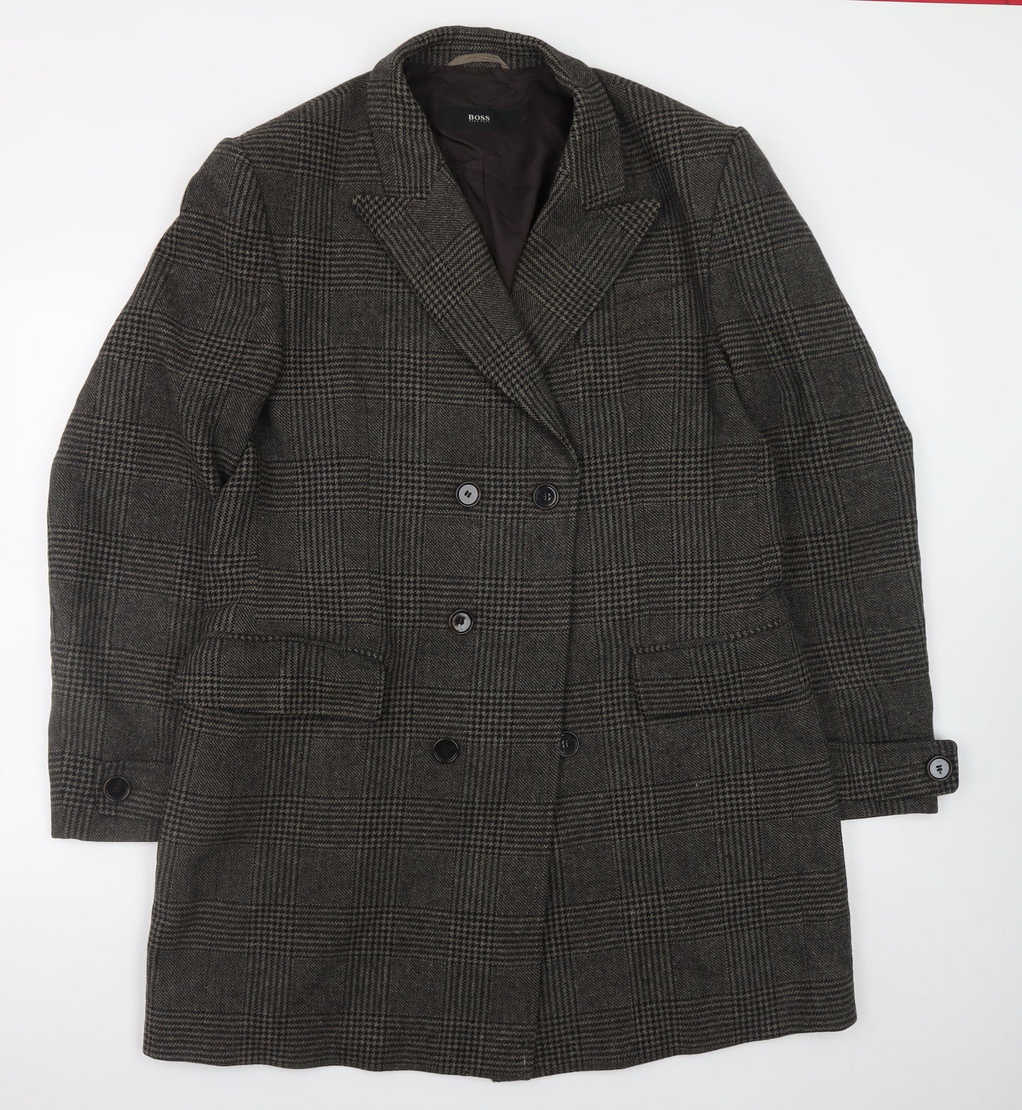 Mens UK Size 52 HUGO BOSS Grey Overcoat
