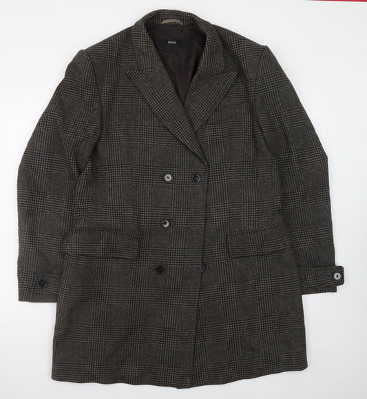 Mens UK Size 52 HUGO BOSS Grey Overcoat