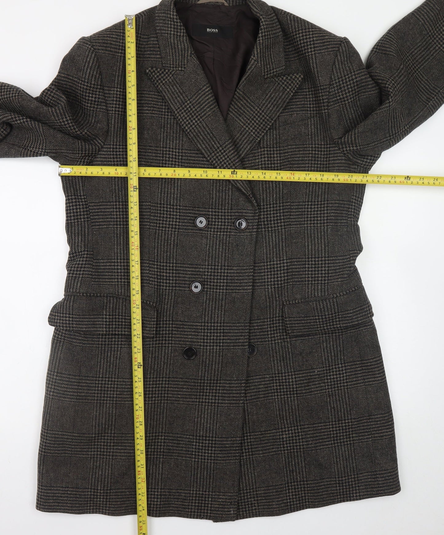 Mens UK Size 52 HUGO BOSS Grey Overcoat
