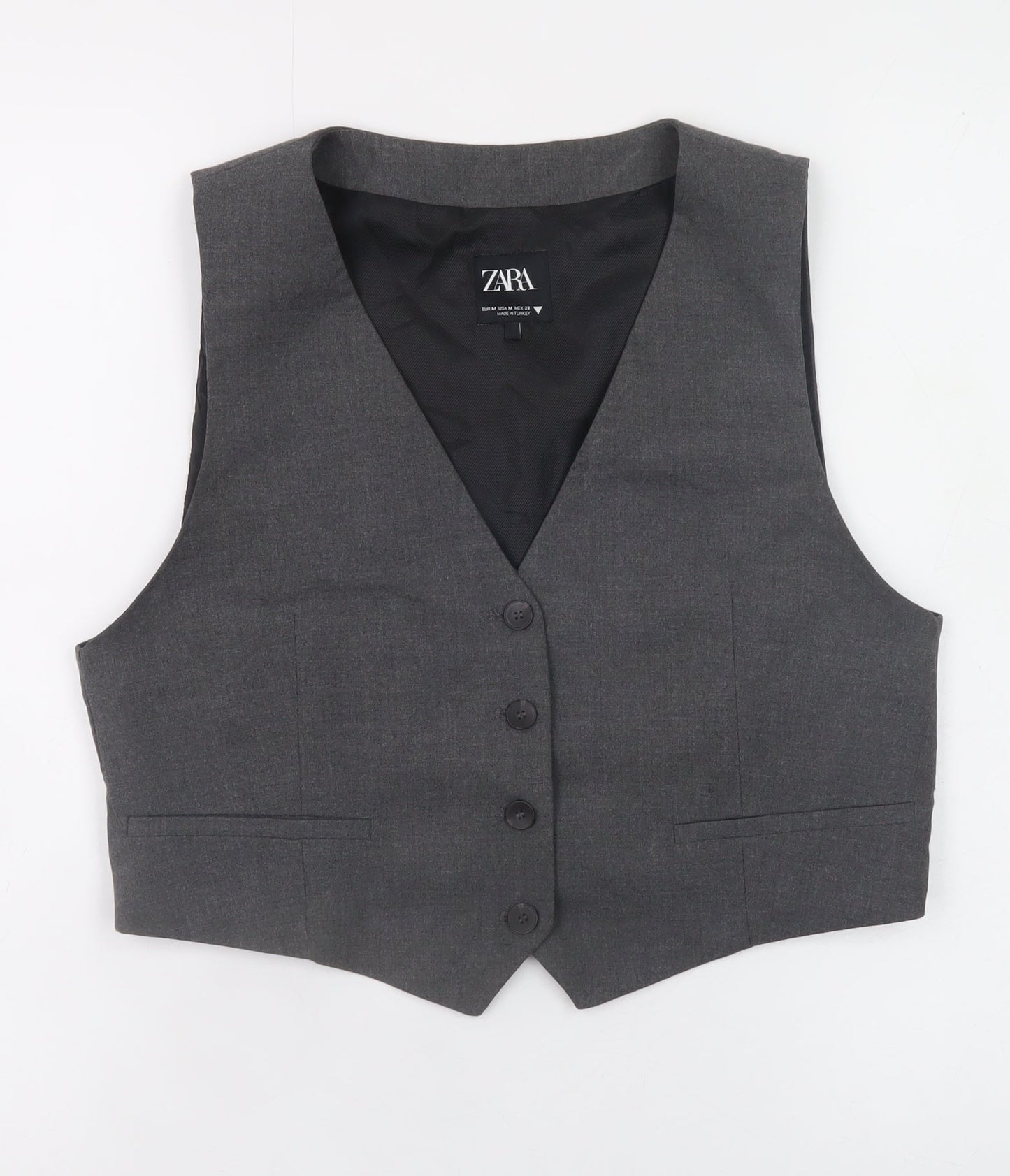 Womens UK Size M Zara Grey Classic Blouse