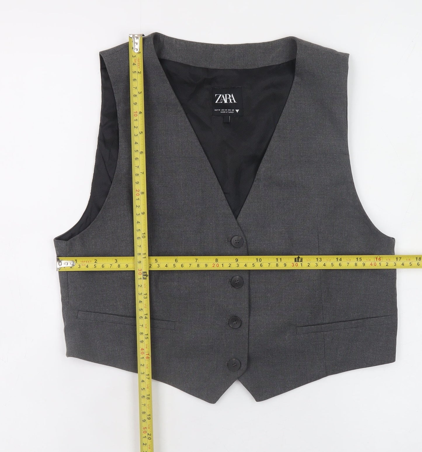 Womens UK Size M Zara Grey Classic Blouse