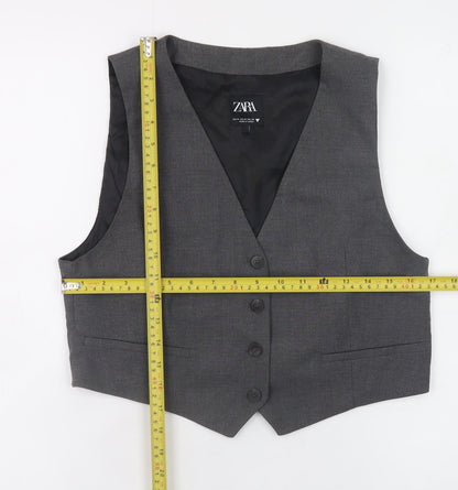 Womens UK Size M Zara Grey Classic Blouse