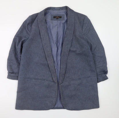 Next Women Blue Check Blazer Jacket Size 20 Regular Fit