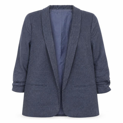 Next Women Blue Check Blazer Jacket Size 20 Regular Fit