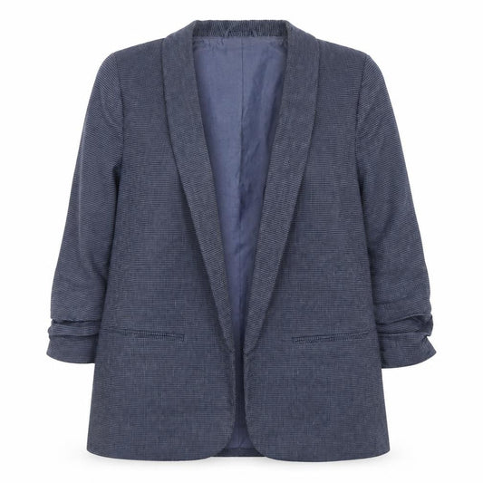 Next Women Blue Check Blazer Jacket Size 20 Regular Fit