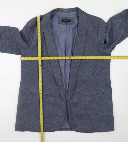 Next Women Blue Check Blazer Jacket Size 20 Regular Fit