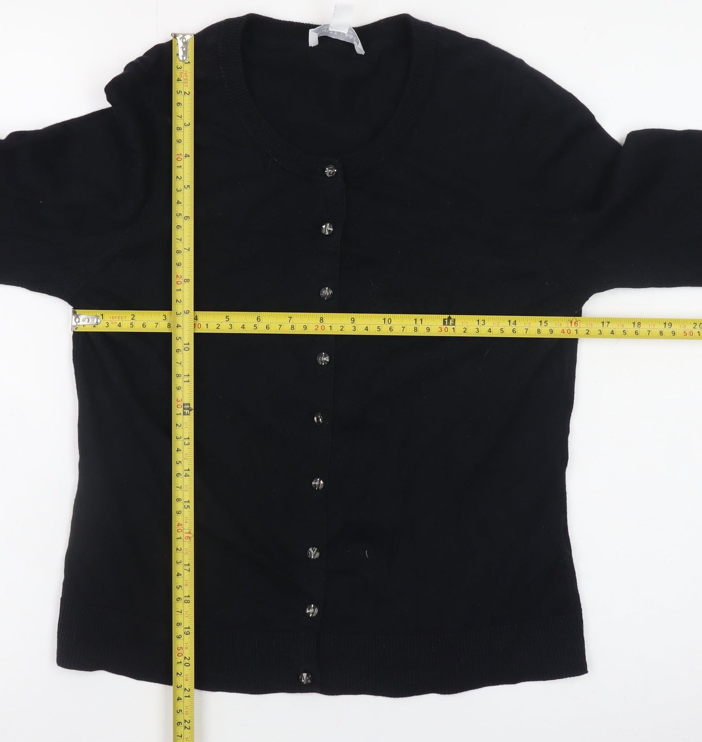 Womens UK Size 10 The White Company Black Cardigan Jumper