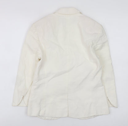 French Connection Women's Ivory Cotton Blend Blazer Size 8