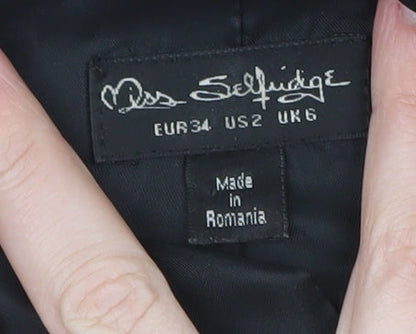 Miss Selfridge Womens Black UK 6 Longline Blazer Coat