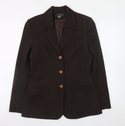 NAF NAF Women’s Brown Polyester Blazer Size 10 Classic Work Jacket