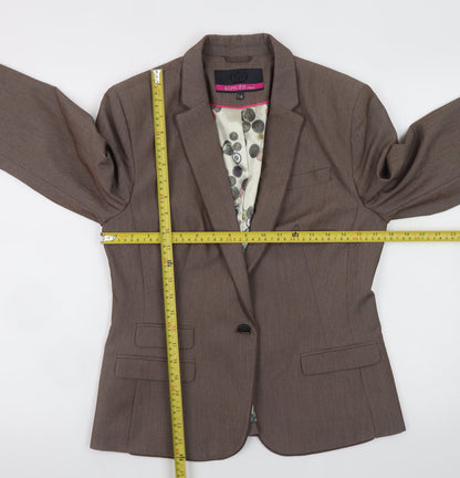 Next Women Brown Slim Fit Blazer Size 14 Smart Business Jacket
