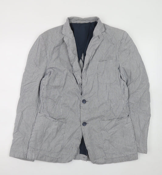 Jasper Conran Men's Blue Striped Cotton Blazer Jacket M