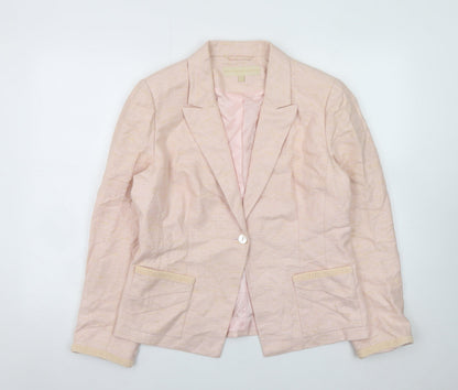 Fenn Wright Manson Women's Pink Silk Blend Blazer UK 16 Classic Style
