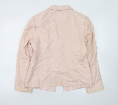 Fenn Wright Manson Women's Pink Silk Blend Blazer UK 16 Classic Style
