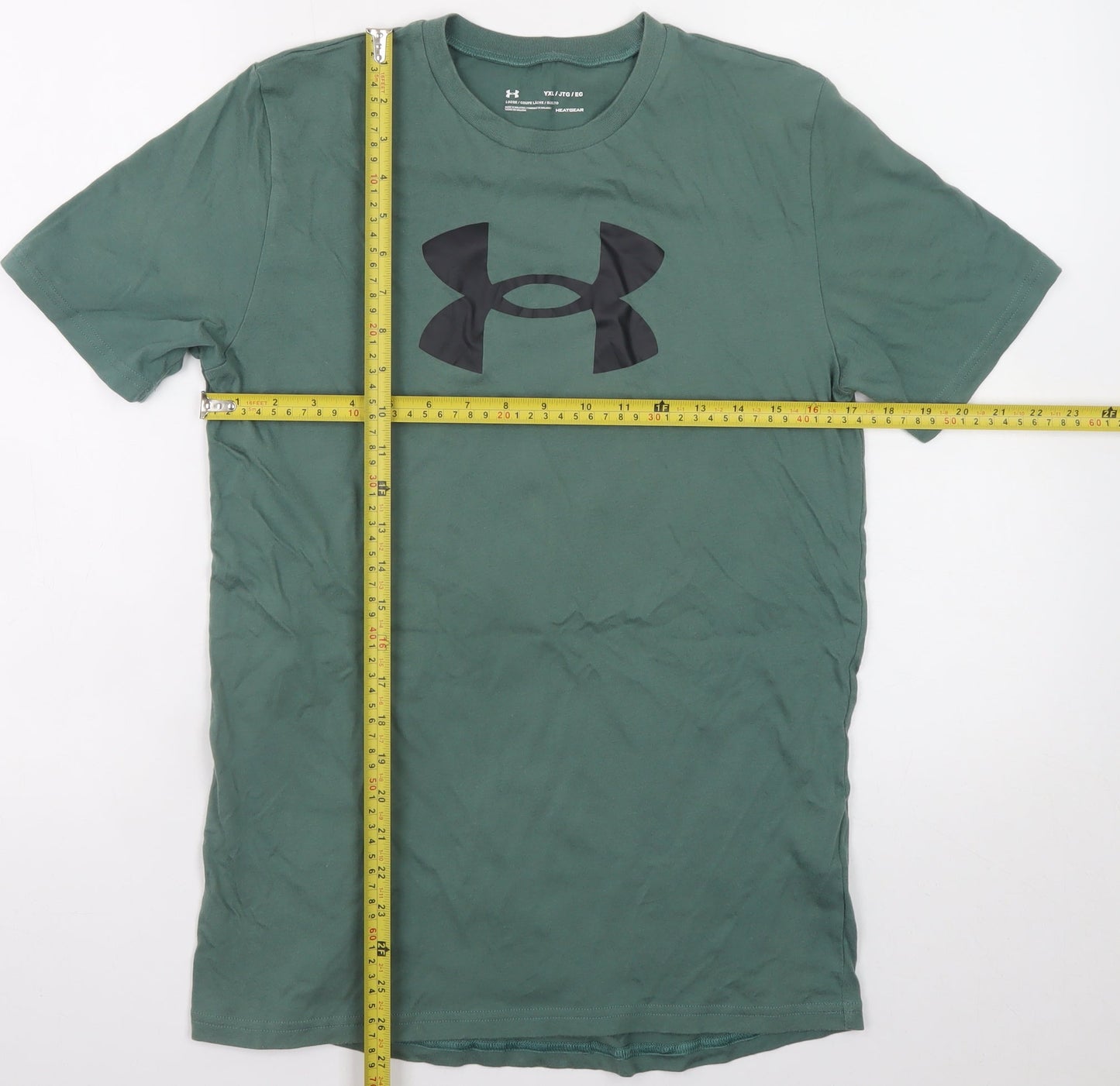 Under Armour Men's Green HeatGear Loose Fit Short Sleeve T-Shirt YXL