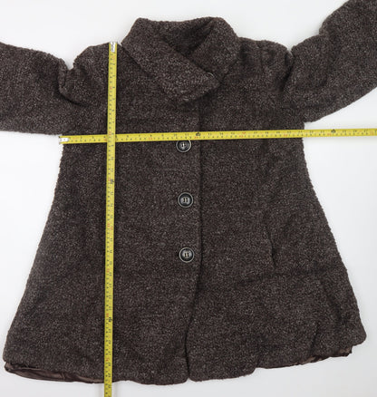 Kaliko Women’s Brown Wool Blend Mid-Length Coat Size 16