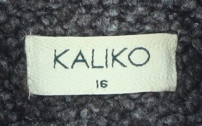 Kaliko Women’s Brown Wool Blend Mid-Length Coat Size 16