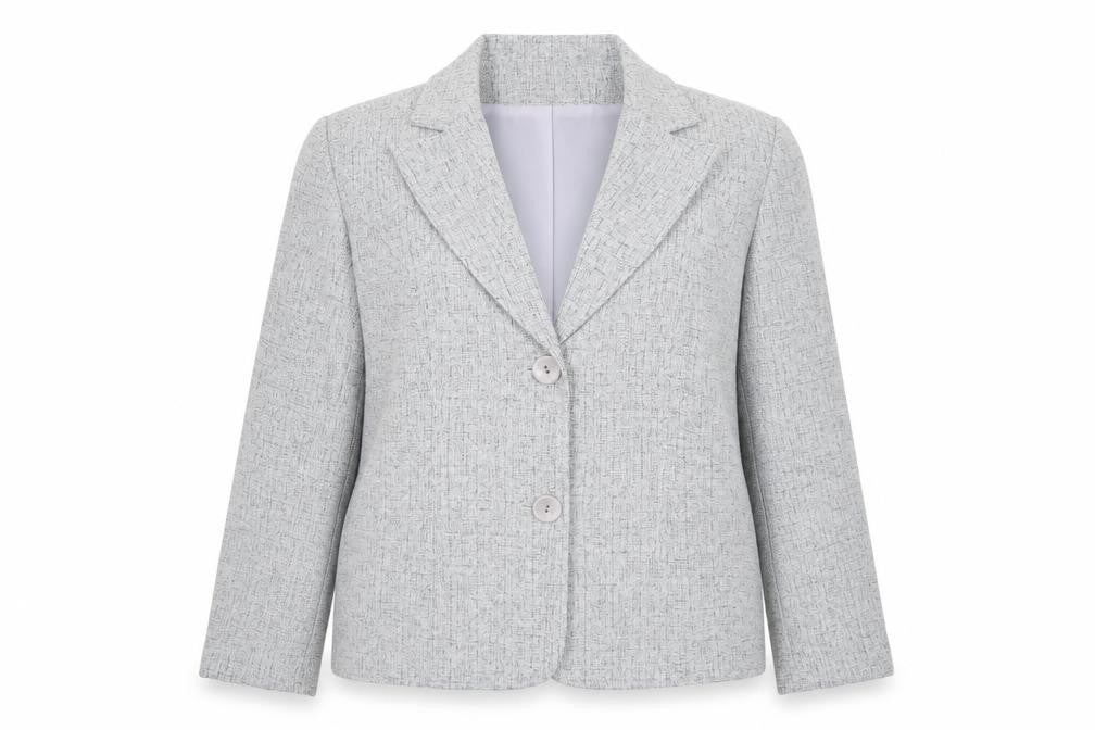 Damart Women Grey Blazer Jacket Size 16 Classic Workwear Style