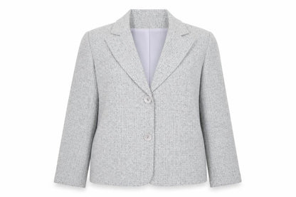 Damart Women Grey Blazer Jacket Size 16 Classic Workwear Style