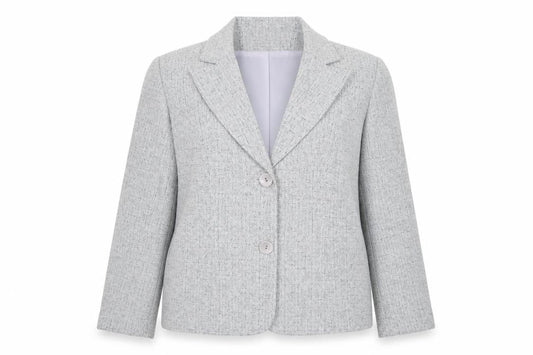 Damart Women Grey Blazer Jacket Size 16 Classic Workwear Style