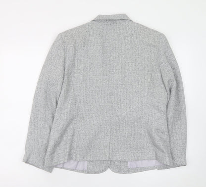 Damart Women Grey Blazer Jacket Size 16 Classic Workwear Style