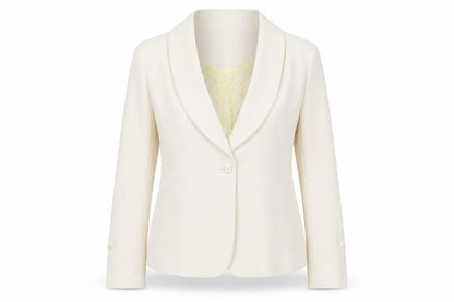 Wallis Women Ivory Blazer Size 16 Lined Polyester Business Jacket
