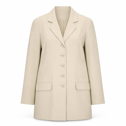 Modern Classics Women Beige Long Blazer Jacket UK 12 Polyester Lined