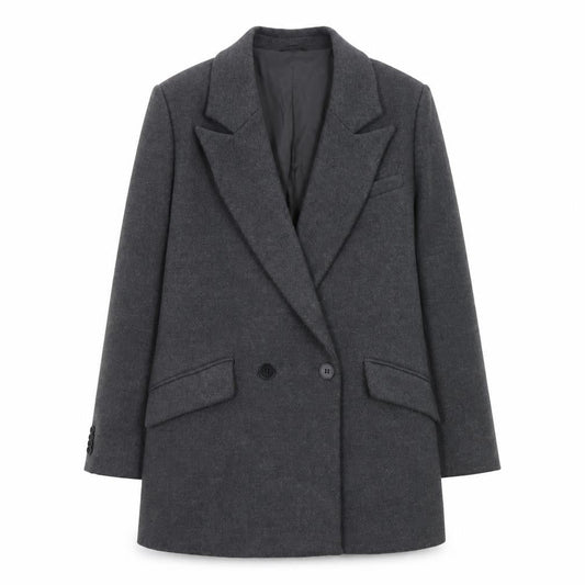 Womens UK Size 12 Pull & Bear Grey Overcoat