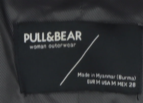 Womens UK Size 12 Pull & Bear Grey Overcoat
