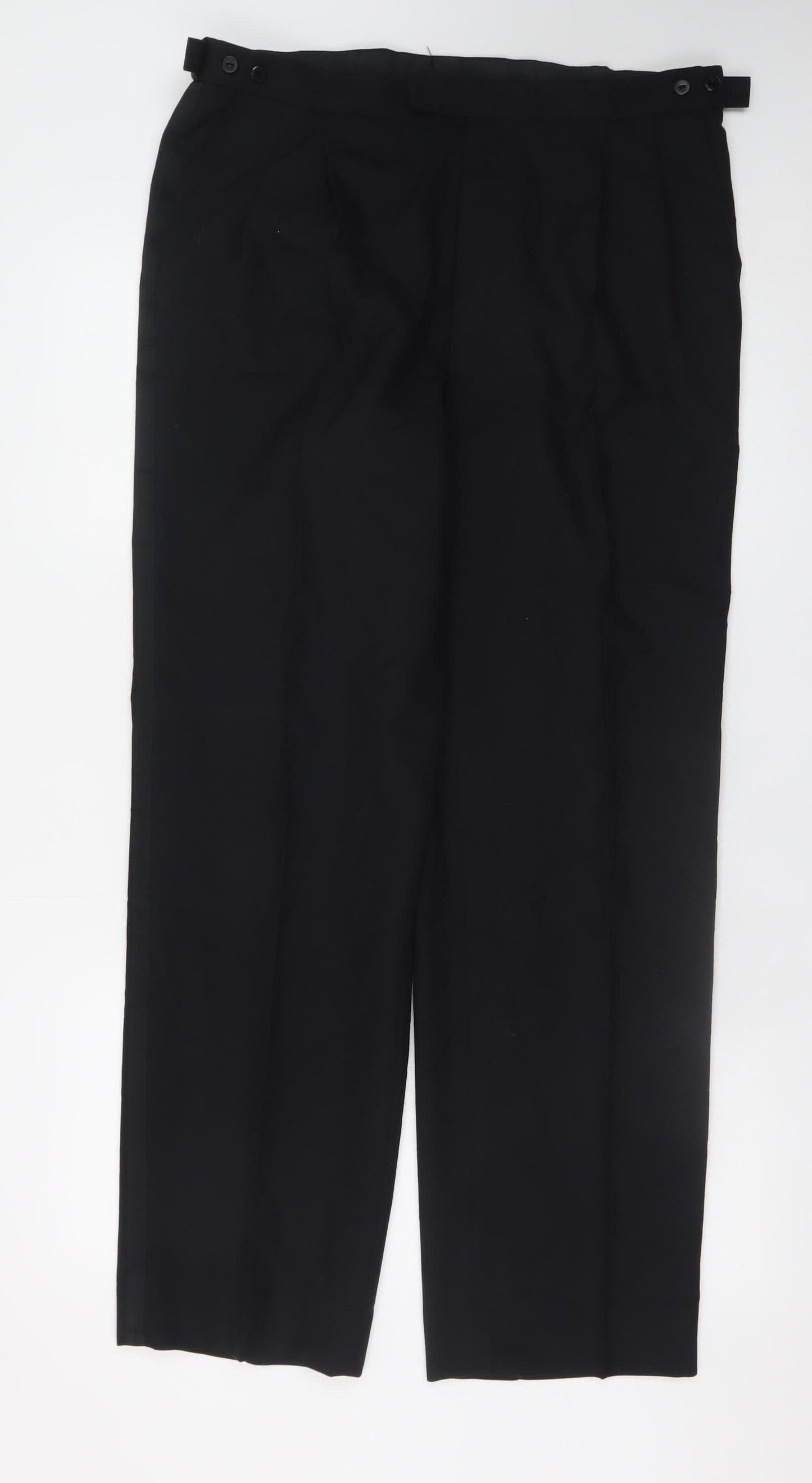 Mens UK Size 34 in Marks and Spencer Regular Fit Dress Pants Black Trousers