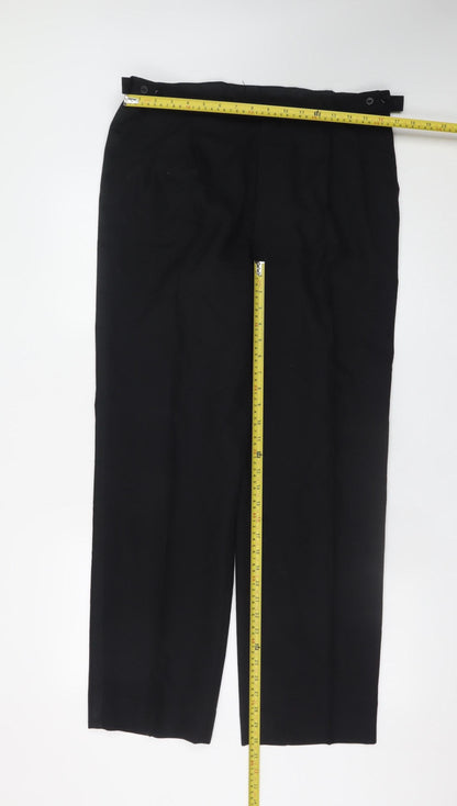 Mens UK Size 34 in Marks and Spencer Regular Fit Dress Pants Black Trousers