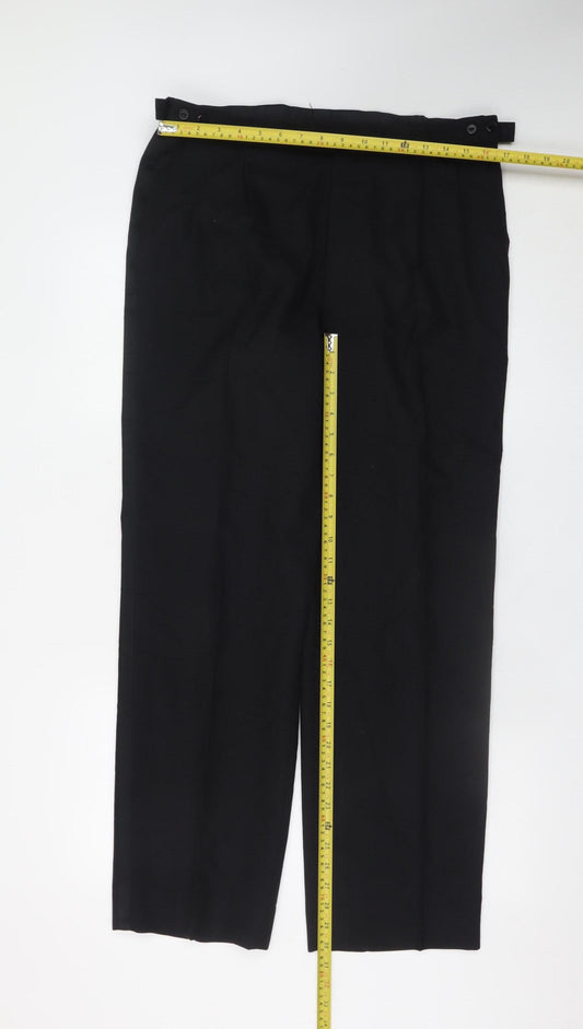Mens UK Size 34 in Marks and Spencer Regular Fit Dress Pants Black Trousers