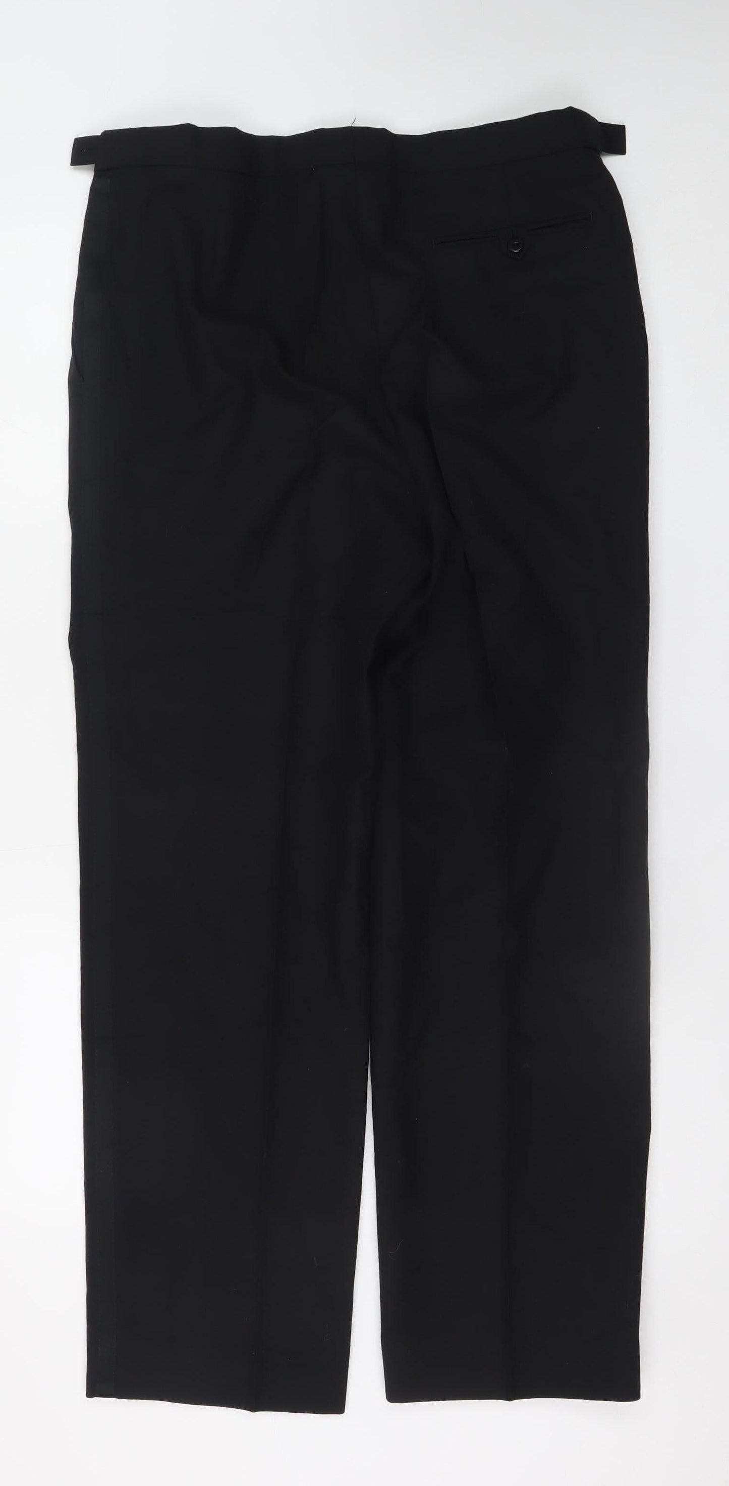 Mens UK Size 34 in Marks and Spencer Regular Fit Dress Pants Black Trousers