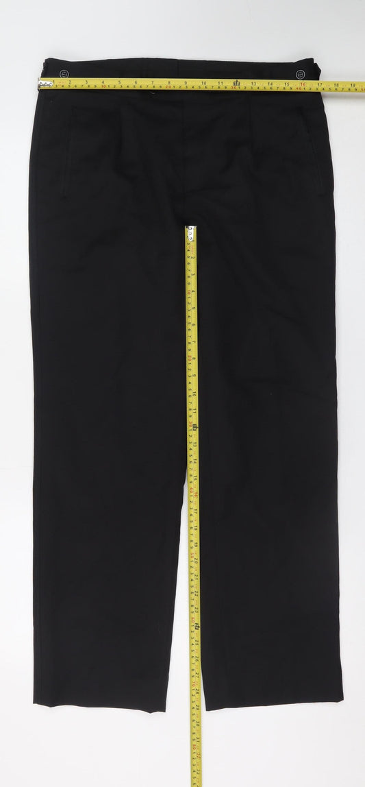 Alexander Dobell Men's Black Wool Blend Dress Trousers M
